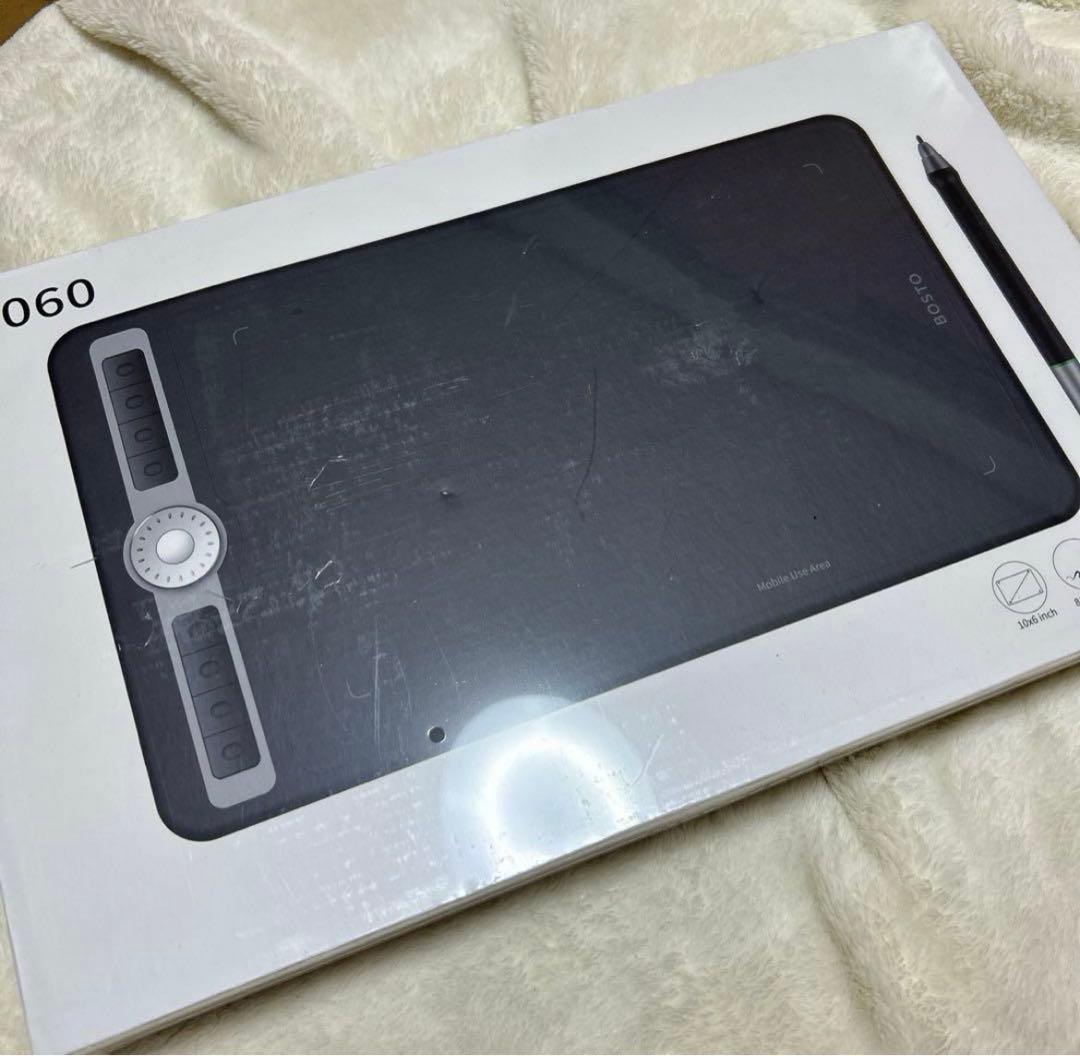 BOSTO ペンタブレット 10x6インチ 筆圧感知 タッチペン イラスト入門用
