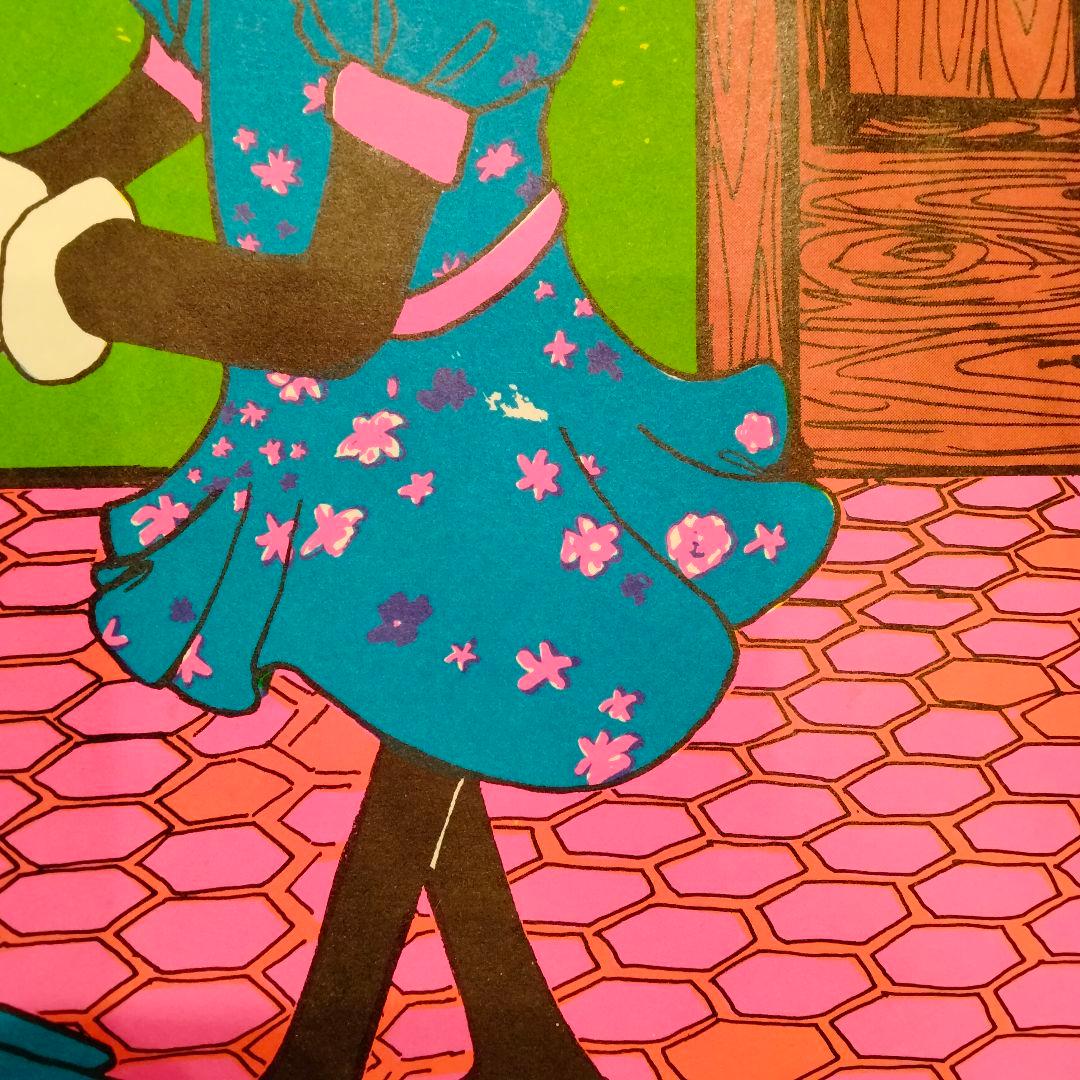 大判　ディズニー　ポスター ブラックライト メモリアルオージー ビンテージ 麻パ