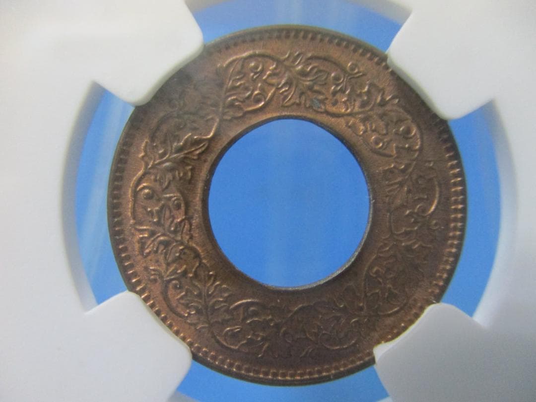 イギリス領インド　1パイス銅貨☆1943年（B）／未使用／NGC MS63RB／