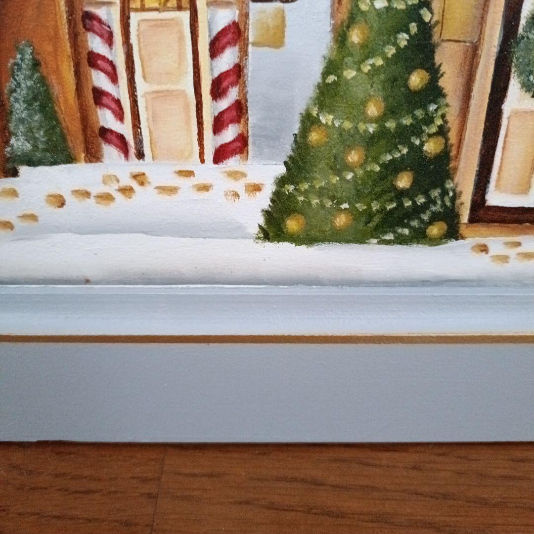 トールペイント作品　クリスマスの風景のプレート