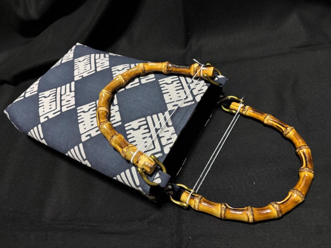 バンブー 手提げ 大柄角文字