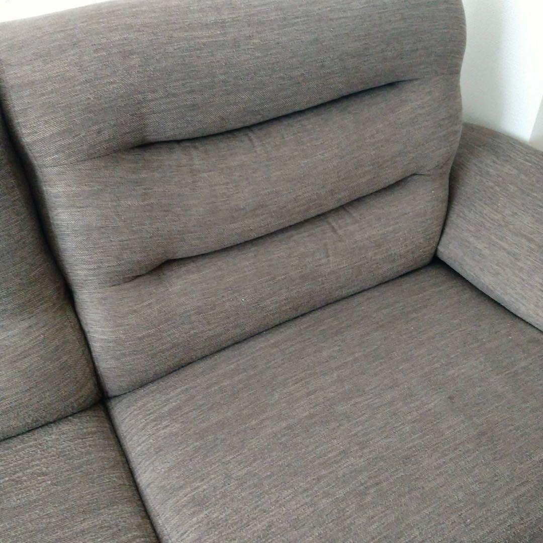 【たのメル便の送料込み】ニトリ　3人掛けファブリックソファ　ダークモカ