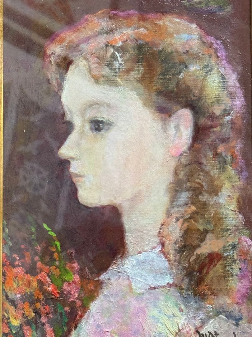 松田穣　油彩 【横がお】人物画 送料込み1006