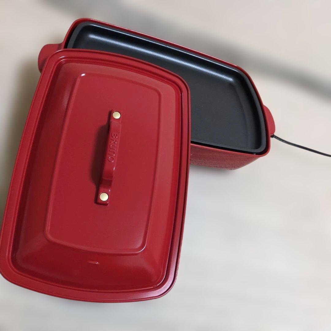 【美品】BRUNO ホットプレート グランデサイズ レッド