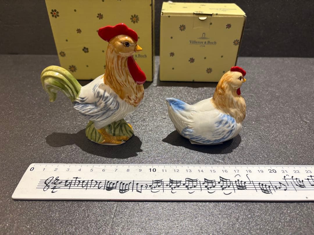 【レア箱付】ビレロイ&ボッホ　陶器　鶏　2個セット　イースター