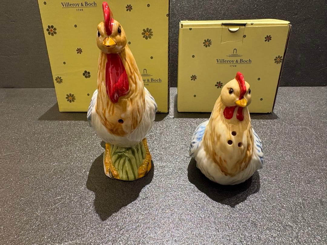【レア箱付】ビレロイ&ボッホ　陶器　鶏　2個セット　イースター
