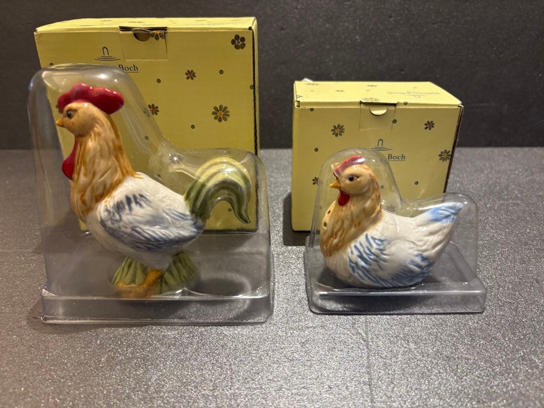 【レア箱付】ビレロイ&ボッホ　陶器　鶏　2個セット　イースター