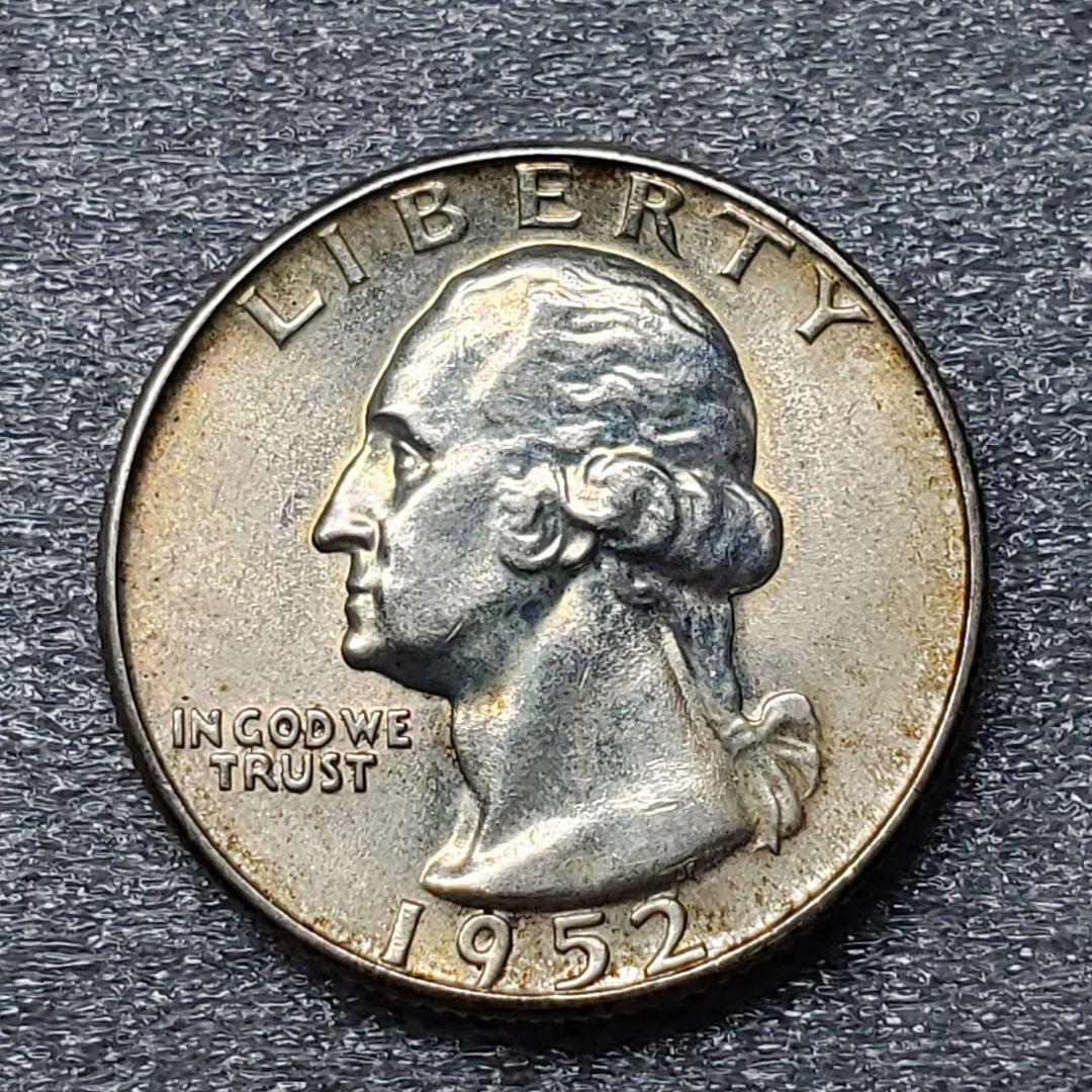 3149.　トーン最高　未使用　1952年　アメリカ　クォータードル