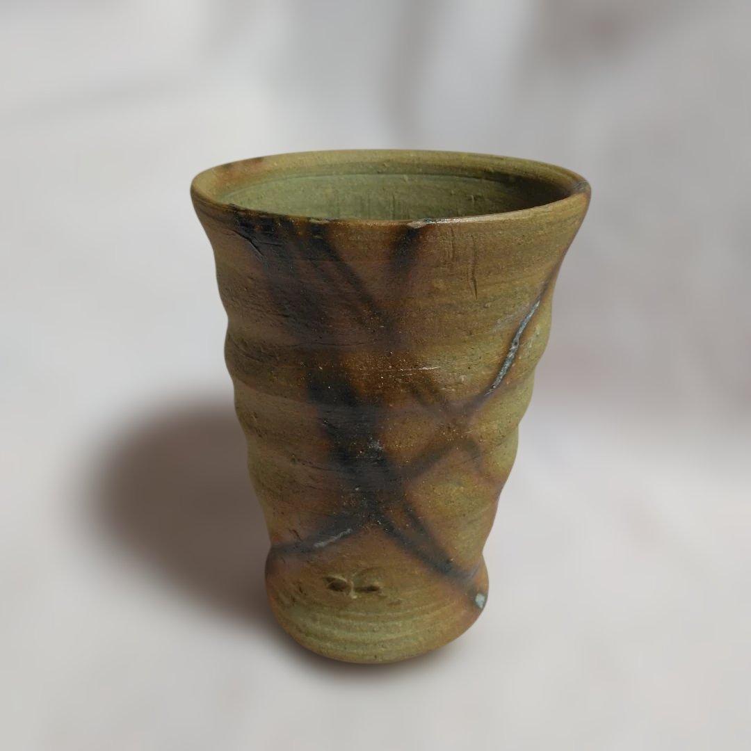 備前焼　森本桂作　緋襷フリーカップ