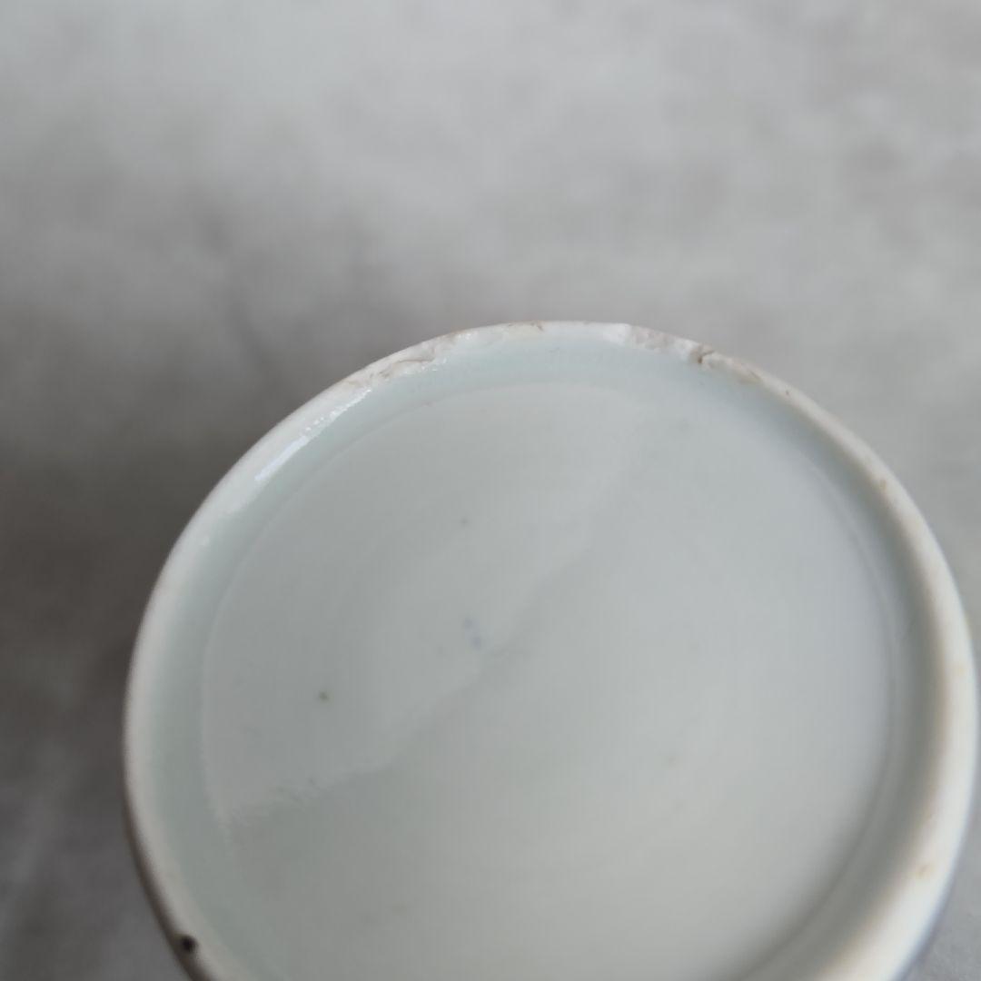 古伊万里　染付　猪口　向付　縞　雪輪　酒器　江戸時代　骨董　金継ぎ
