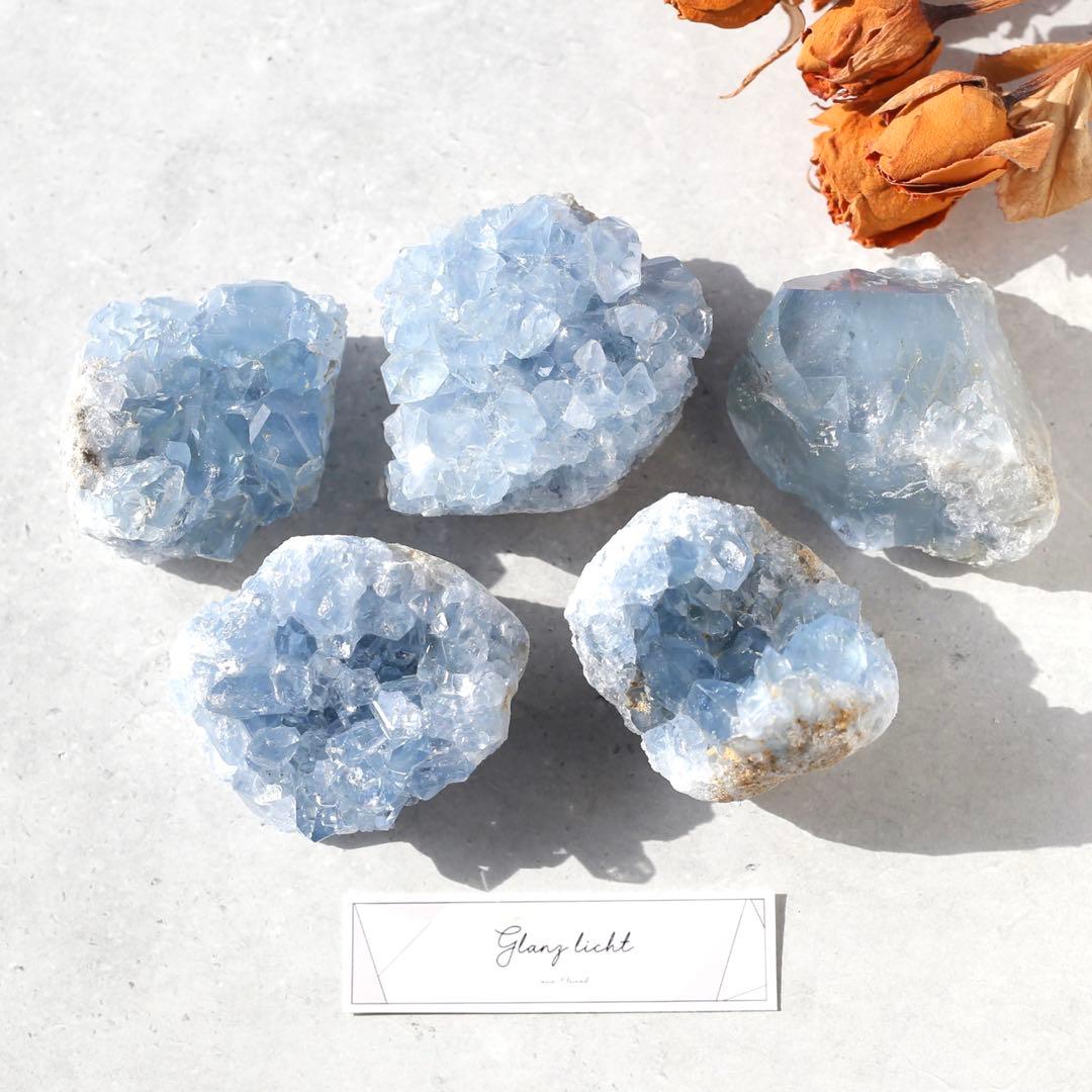 ミニ セレスタイト クラスター天青石 天使の石 鉱物 天然石 安眠 癒し