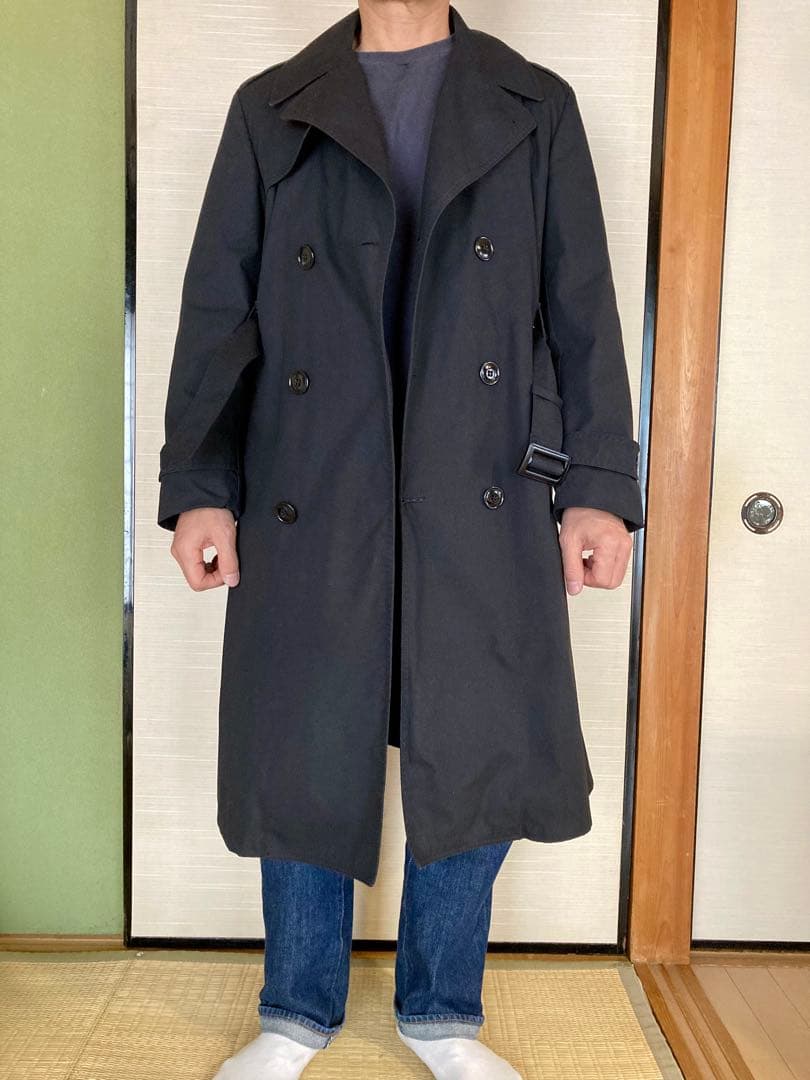 美品　米軍実物　US.NAVY トレンチコート　ブラック　40S ライナー付き