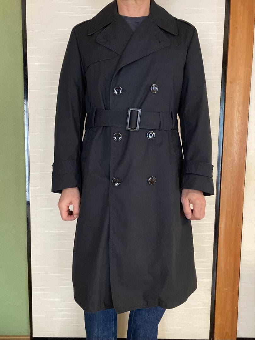 美品　米軍実物　US.NAVY トレンチコート　ブラック　40S ライナー付き