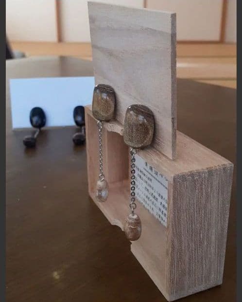 200.世界にひとつだけ 青珊瑚(レインボーコーラル)のイヤリング 希少品