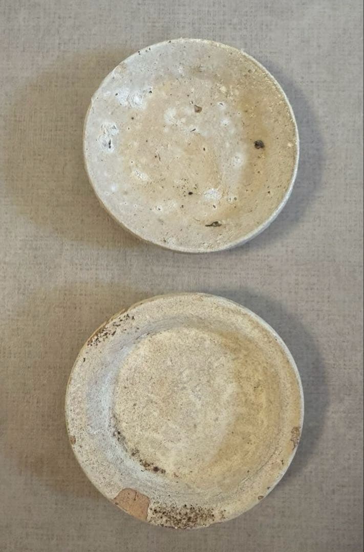陶器　鎌倉時代　日本　アンティーク　小皿　2枚セット　山茶　古陶器