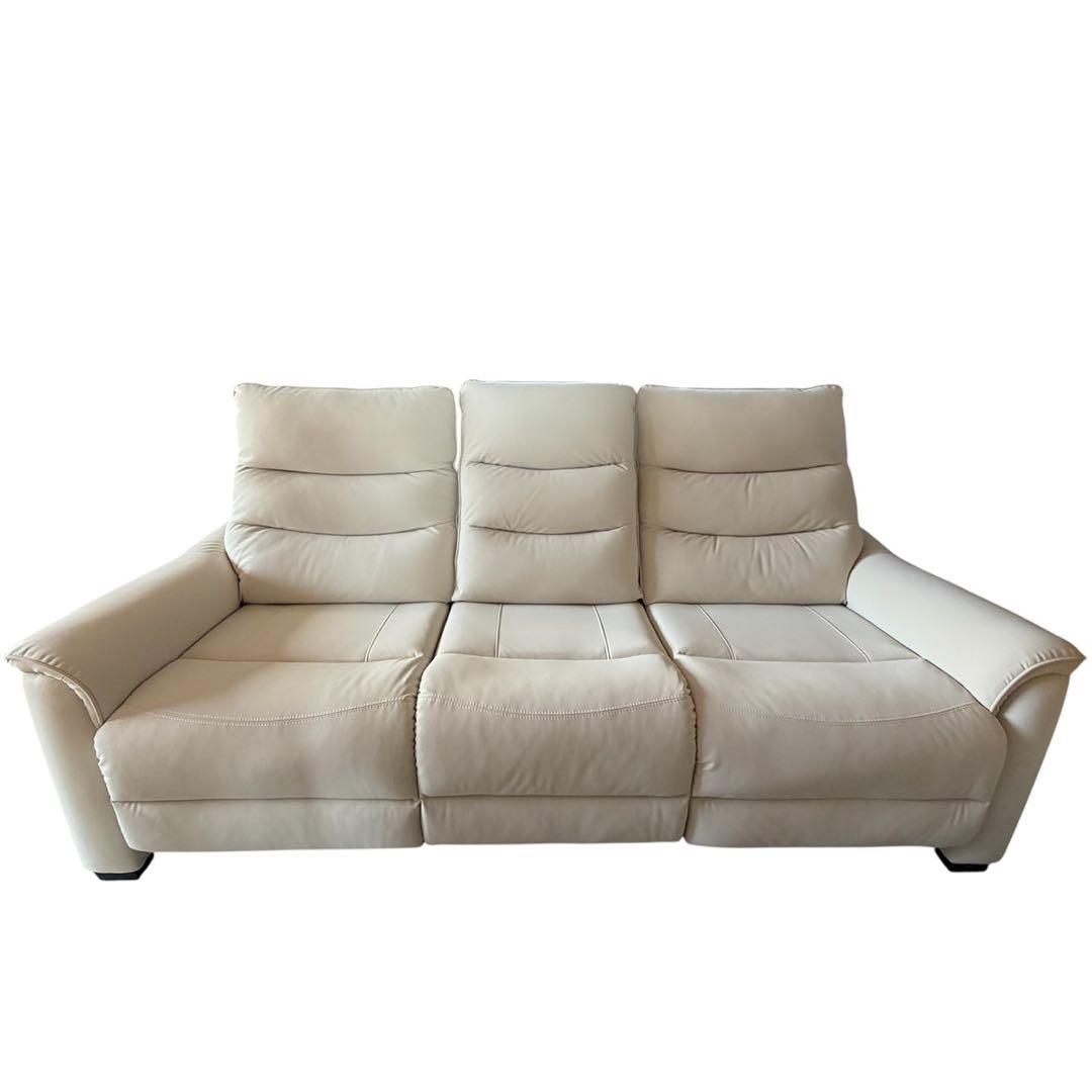 ニトリ アームレスソファ Nビリーバ3 Nシールド IVホワイト ソファー