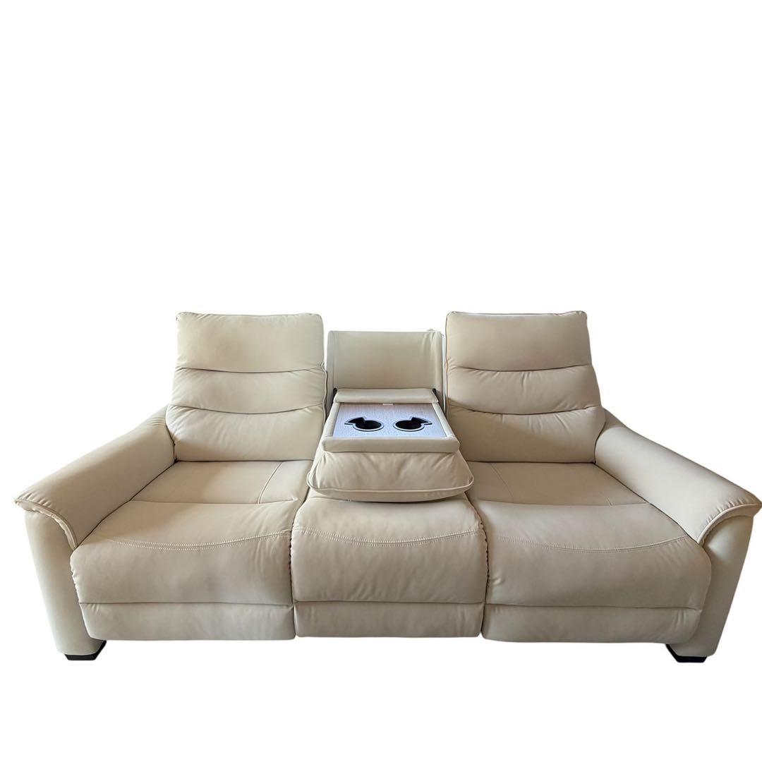 ニトリ アームレスソファ Nビリーバ3 Nシールド IVホワイト ソファー