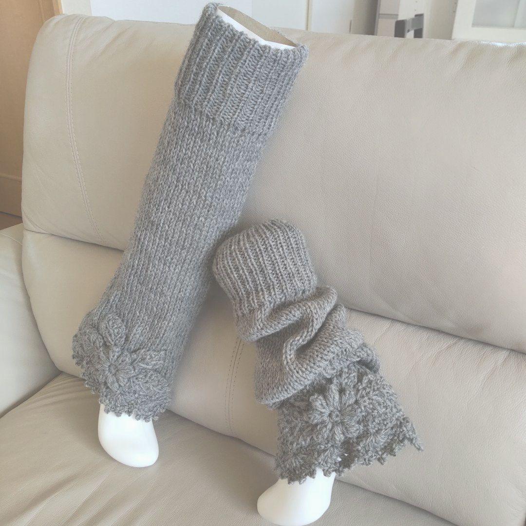 ご予約済!№507落ち着いたグレー♡レッグウォーマー♡ハンドメイド♡ルーズ