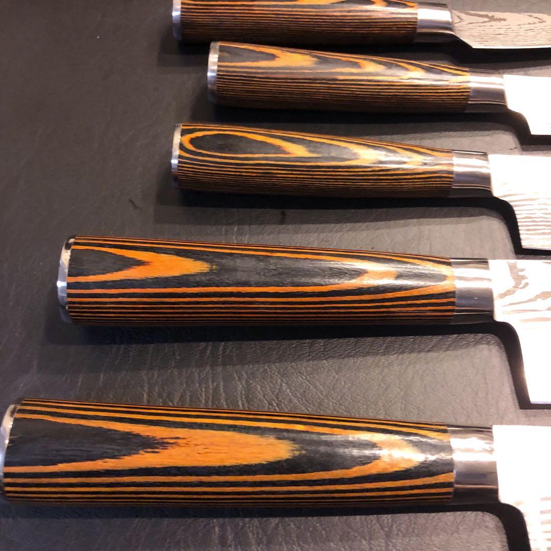 未使用　三徳包丁　ダマスカス　包丁セット　5本セット