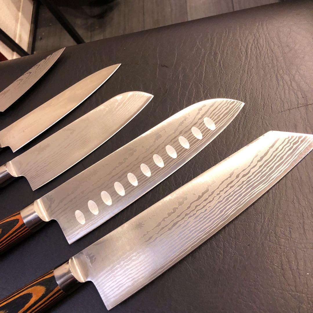 未使用　三徳包丁　ダマスカス　包丁セット　5本セット