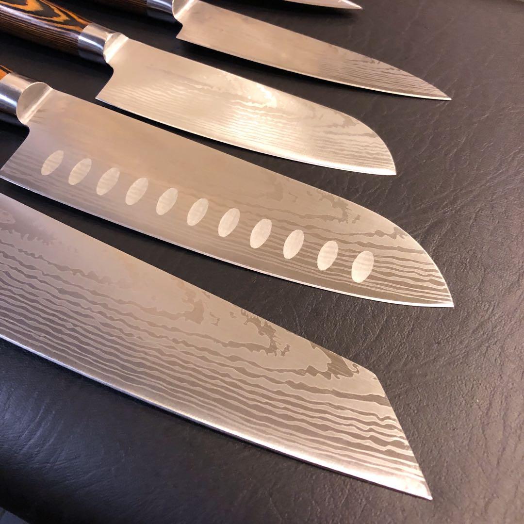 未使用　三徳包丁　ダマスカス　包丁セット　5本セット