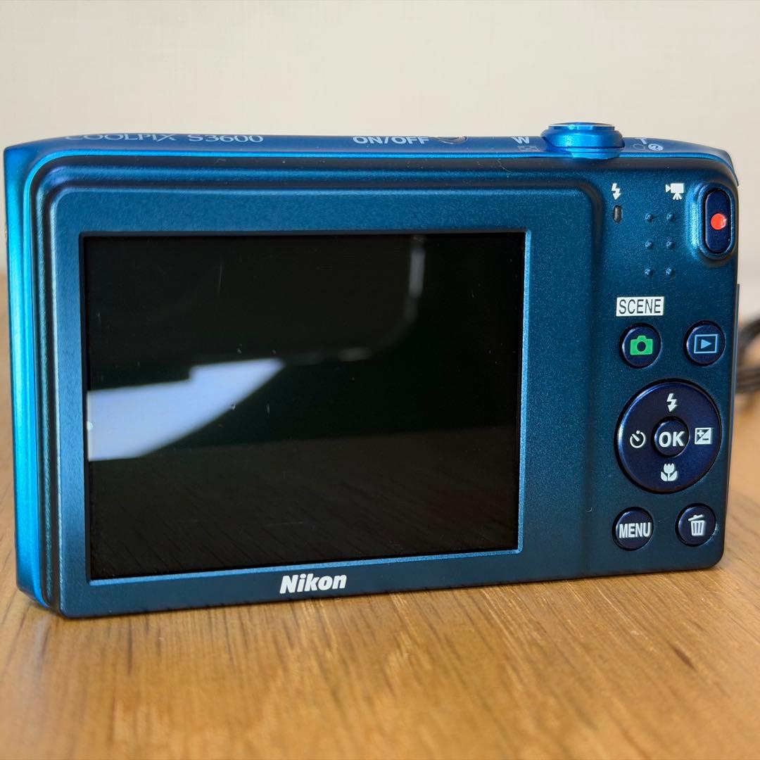 【付属品多】Nikon COOLPIX S3600 ブルー 動作品 箱・説明書付