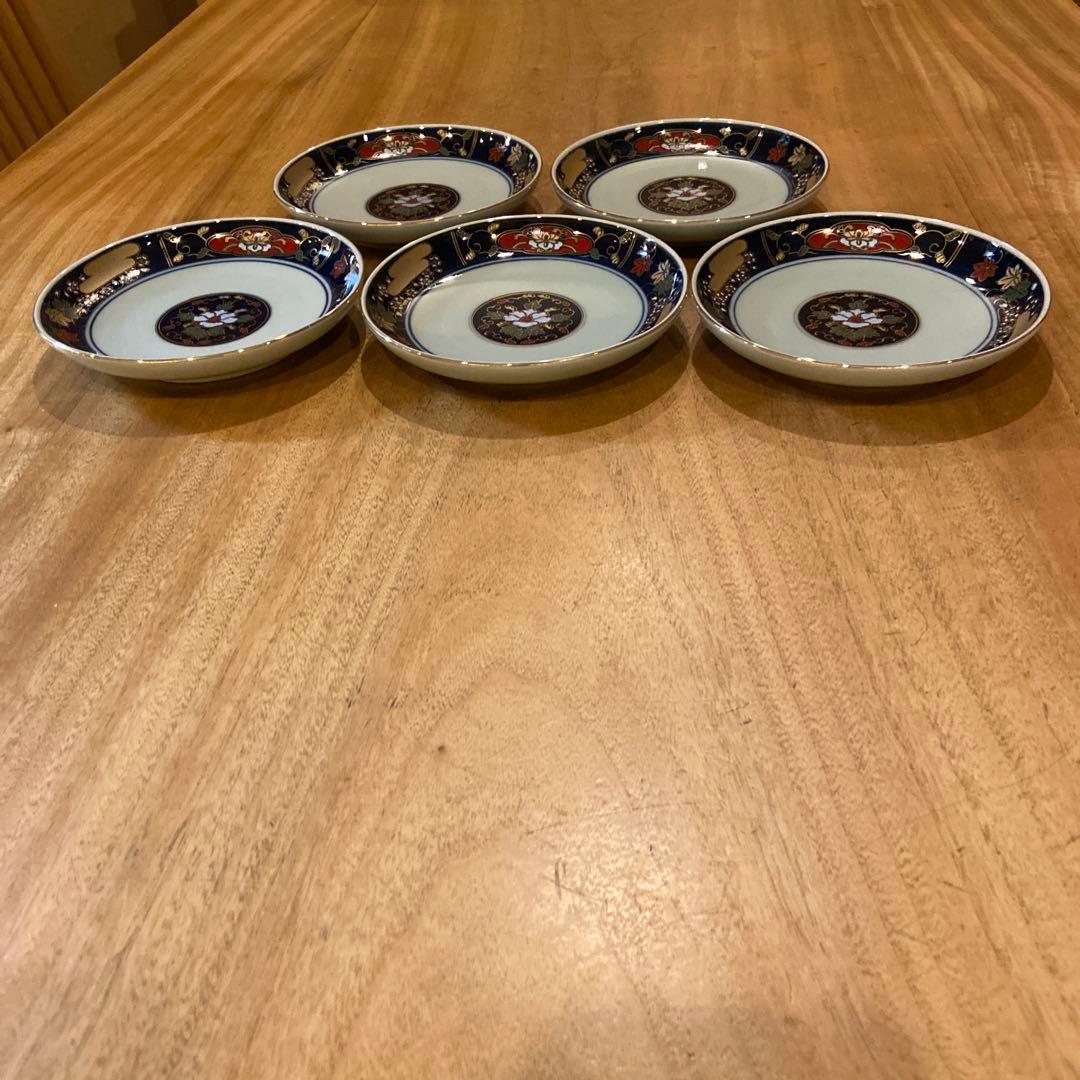有田焼未峰窯古伊万里絵付け皿五枚箱付き