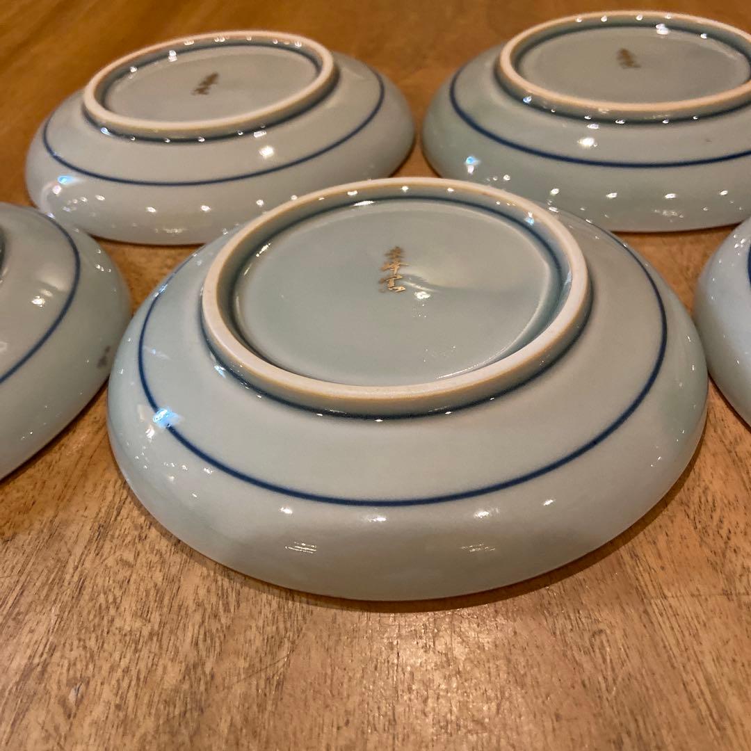 有田焼未峰窯古伊万里絵付け皿五枚箱付き