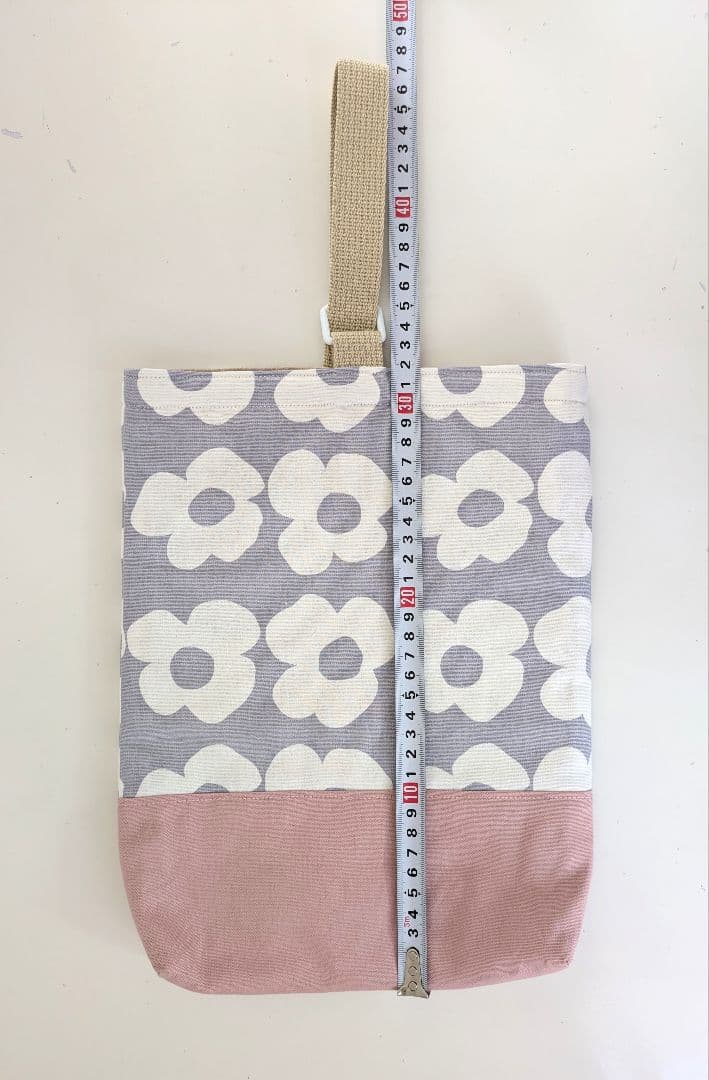 裏地キルティング大きめレッスンバッグ、上履き袋、体操着袋2点　大花柄×ピンク