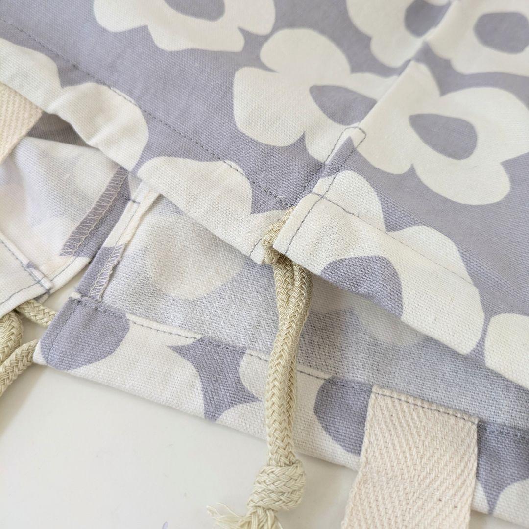 裏地キルティング大きめレッスンバッグ、上履き袋、体操着袋2点　大花柄×ピンク