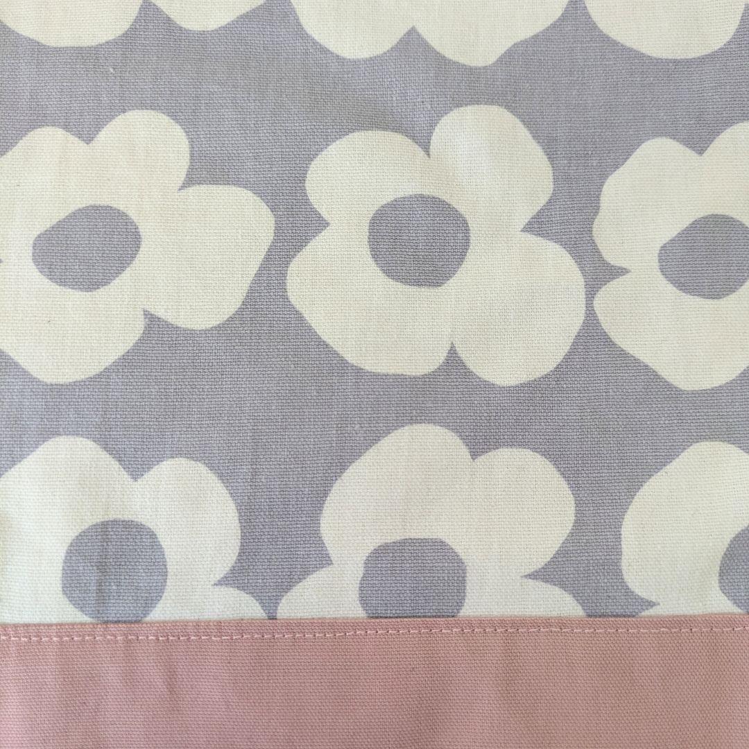 裏地キルティング大きめレッスンバッグ、上履き袋、体操着袋2点　大花柄×ピンク