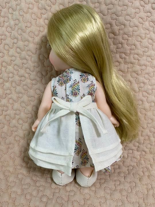 ハンドメイド　ソランちゃん　エプロン　ピンタック　リネン