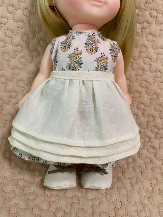 ハンドメイド　ソランちゃん　エプロン　ピンタック　リネン