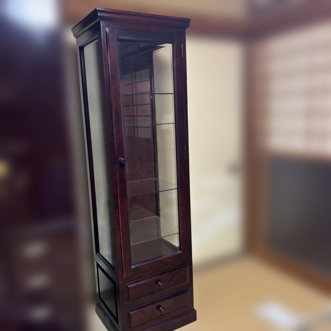 高山家具式木製ガラスケース ダークブラウン