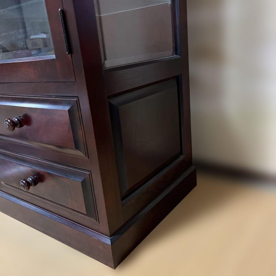 高山家具式木製ガラスケース ダークブラウン