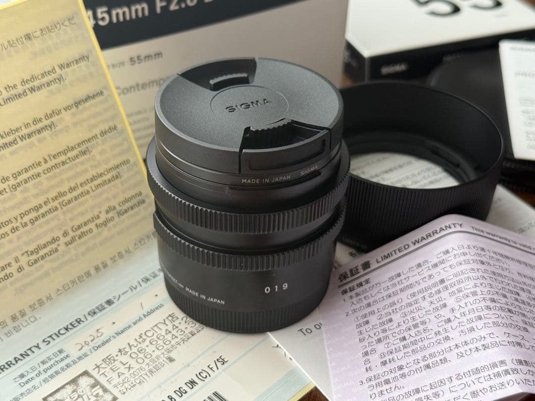 新品同様 SIGMA 45mm F2.8 DG DN ソニーE用 保証付き