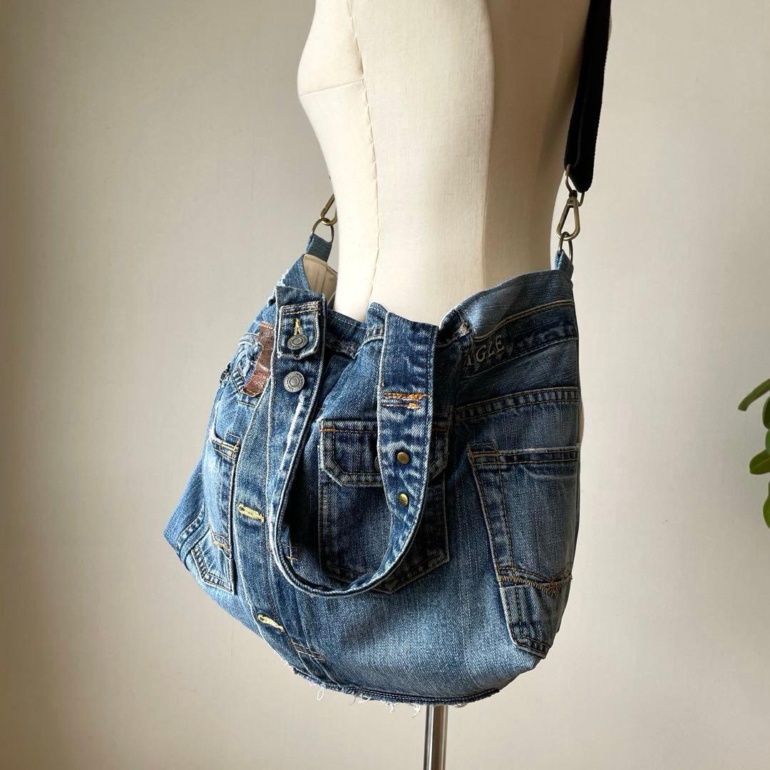 【専用】 デニム トート バッグ リメイク ダメージ