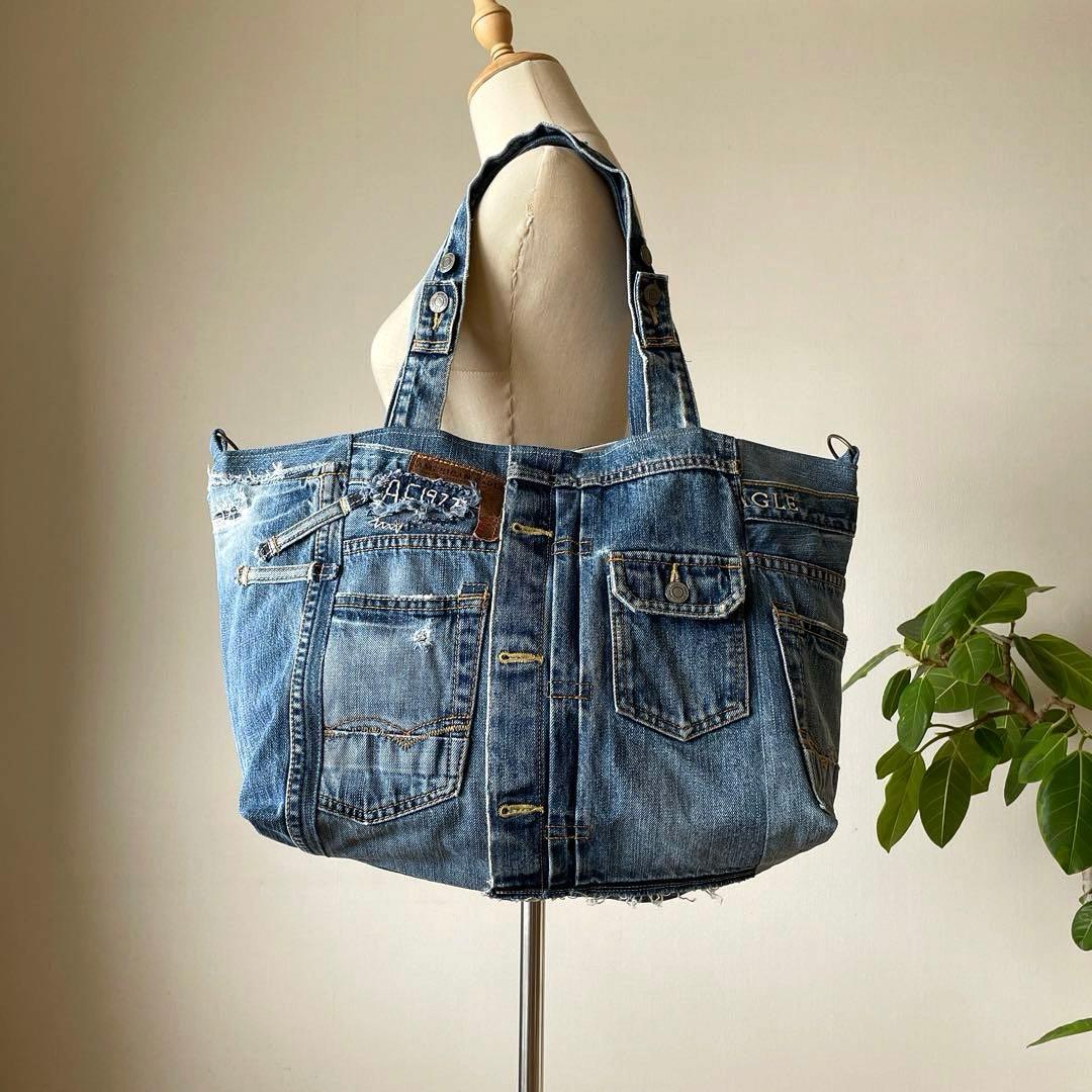 【専用】 デニム トート バッグ リメイク ダメージ