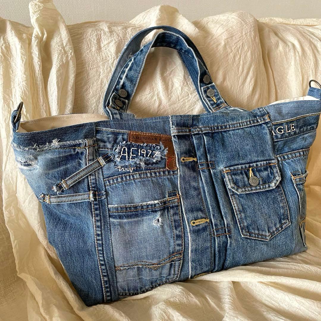 【専用】 デニム トート バッグ リメイク ダメージ