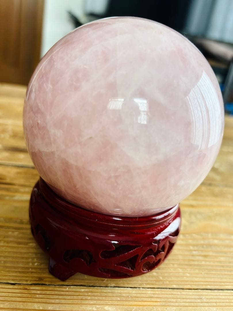 セール 恋愛運上昇 ローズクオーツ 天然石 スフィア　丸玉 10cm