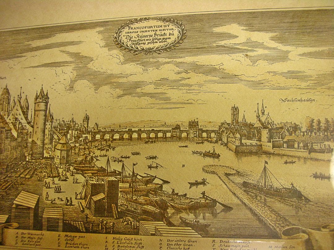 希少！1902年刊 17世紀の風景美！木版画 額装アンティーク倉庫保管 美品！