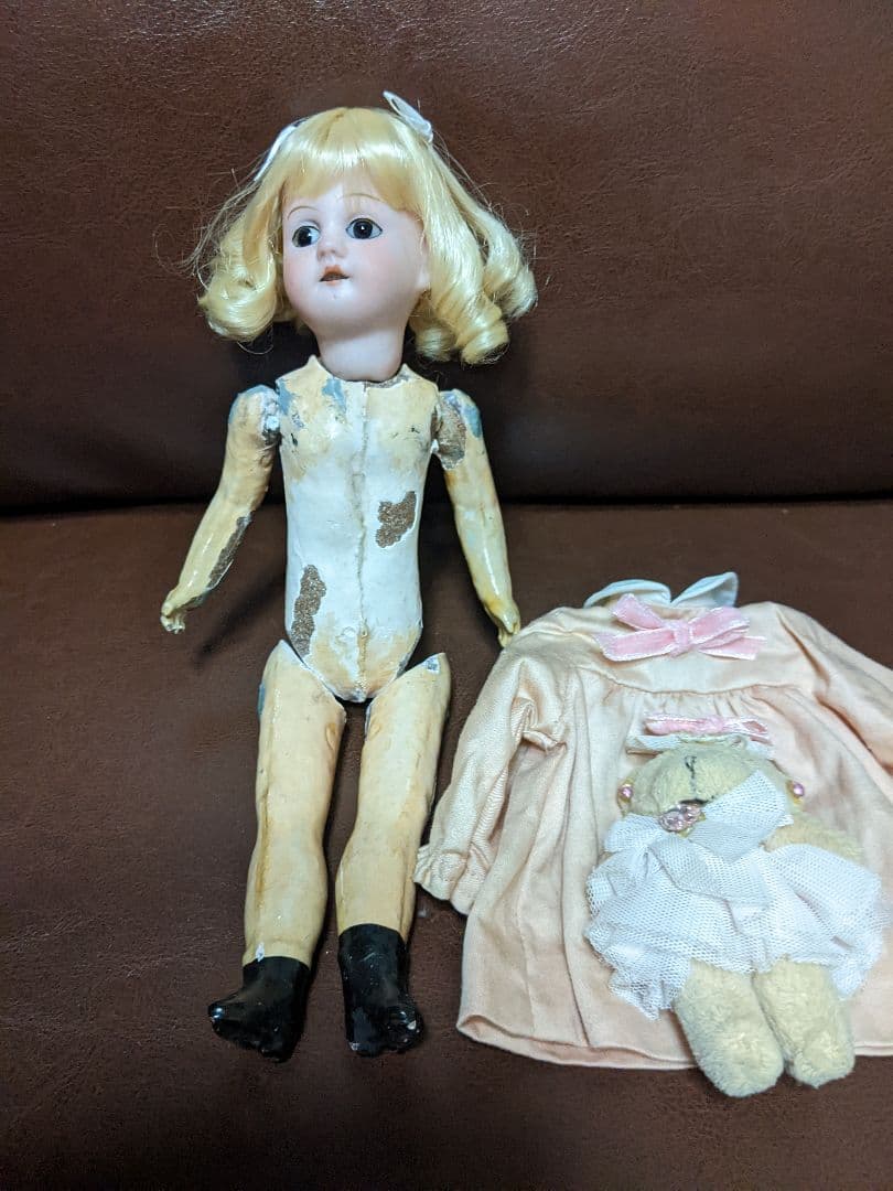 最終　アンティークビスクドール　ミレットサイズの可愛いお嬢さん