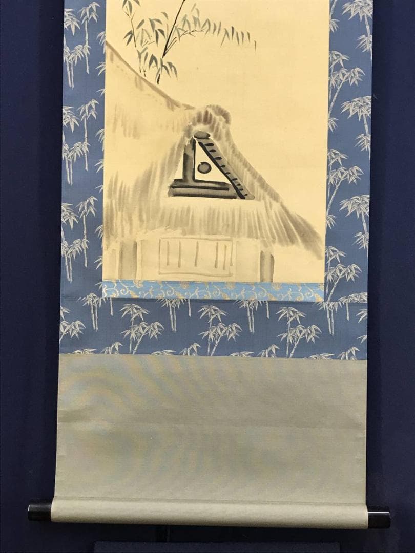 作者不詳/田家雀図/竹に雀図/花鳥図/掛軸☆宝船☆AD-405