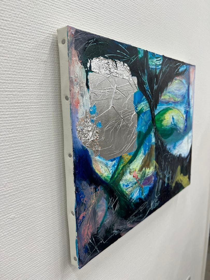 【F6号】2000Hz、真夏の夢 油絵 原画 oil paintingブルー