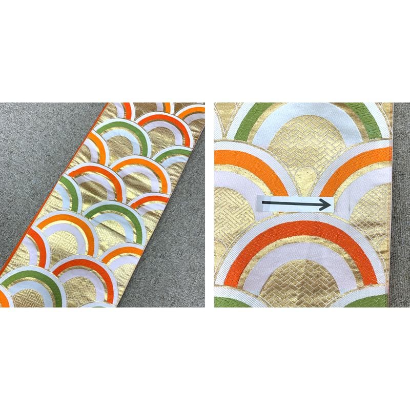 508ag70□七五三 七歳 女児 着物&袋帯&長襦袢 金彩 毬 白□状態良好