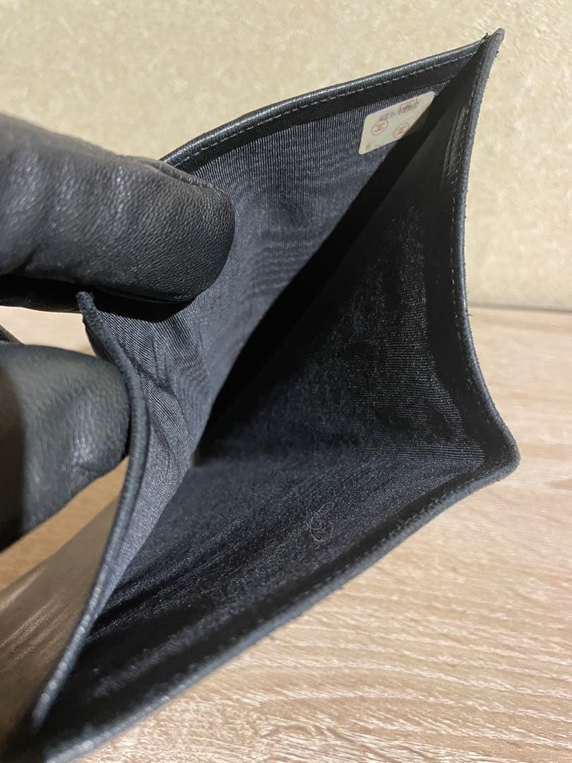 CHANEL 黒 レザー カードケース キルティング