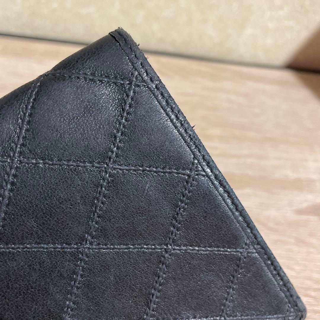 CHANEL 黒 レザー カードケース キルティング