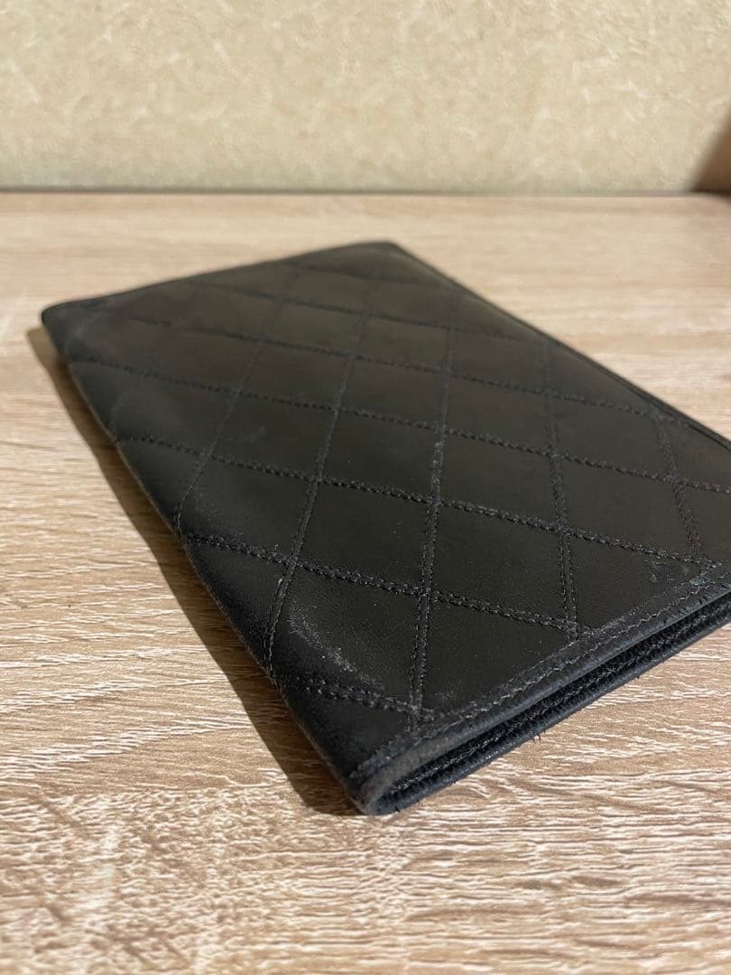 CHANEL 黒 レザー カードケース キルティング