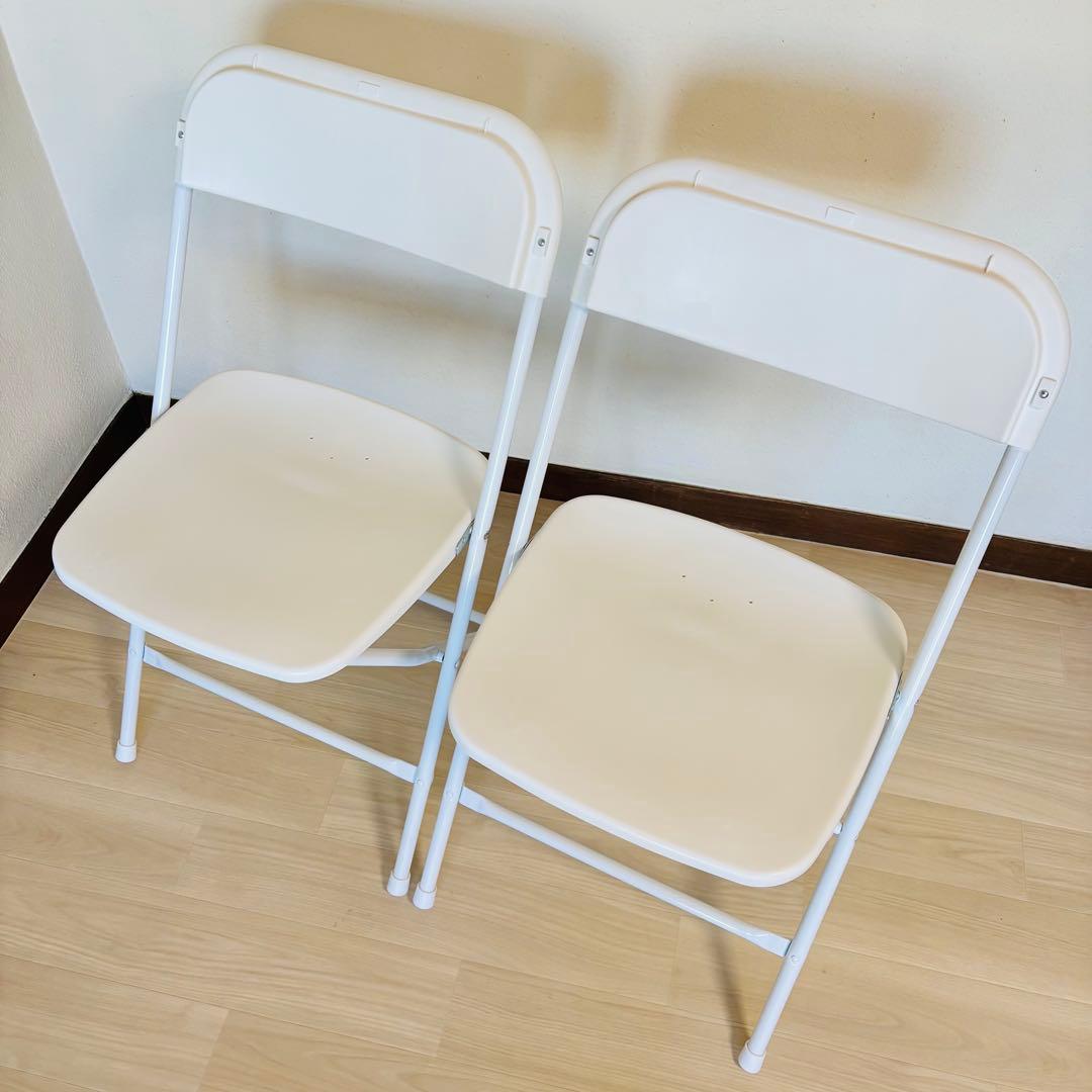 無印良品 ホワイト 折りたたみ椅子　樹脂座 2脚セット　送料込み