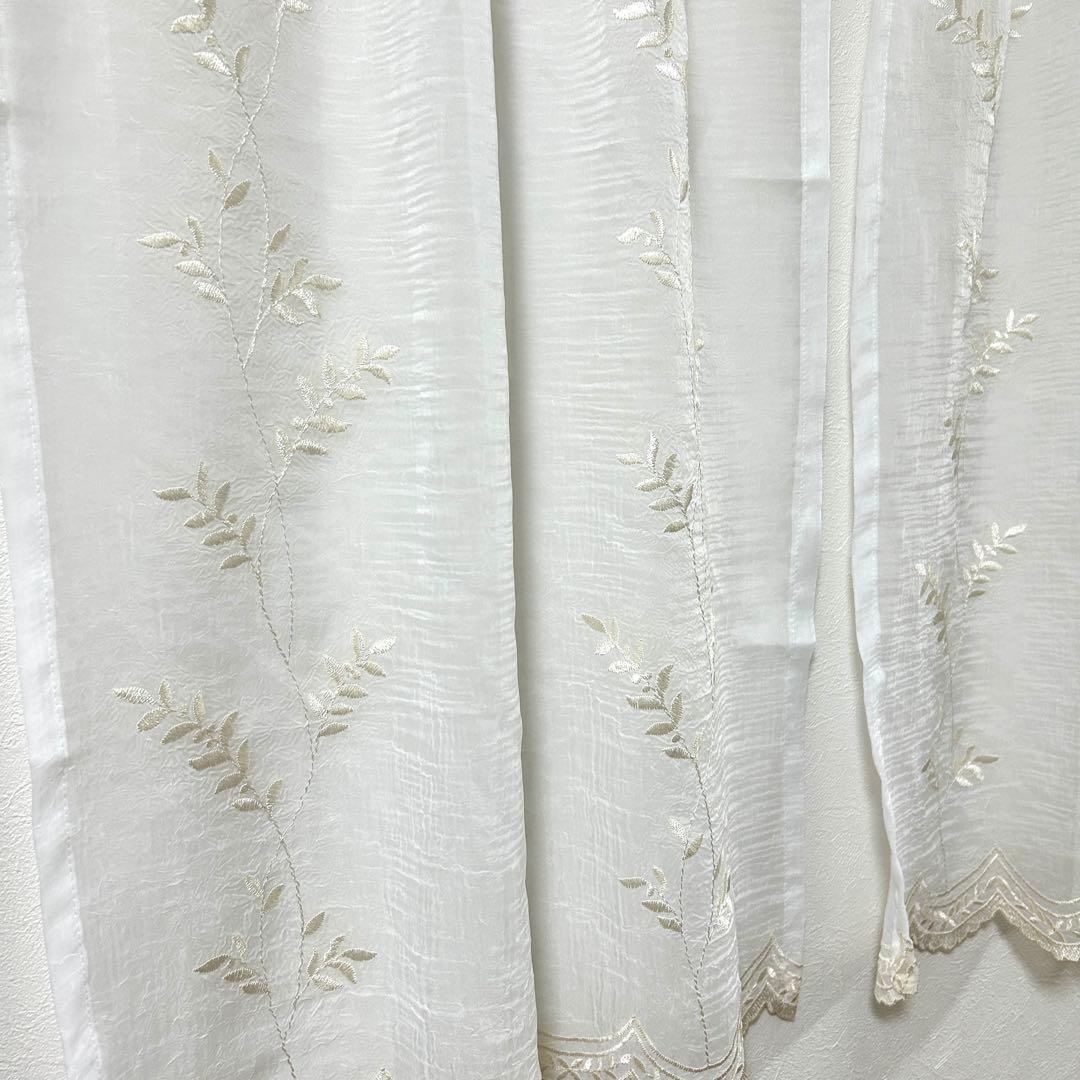 【mikan】レースカフェカーテン　刺繍　6枚　オーダー品　豪華　上品